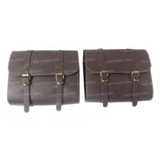 Pair Saddle Bags For Royal Enfield Classic Bullet All Model Brown Leather