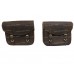 Pair Saddle Bag Fit For Royal Enfield Bullet Classic Rusty Brown Pure Leather