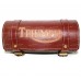 Tool Roll Bag For Triumph Motorcycle Engraved Oxblood Red Leather