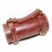 Tool Roll Bag For Triumph Motorcycle Engraved Oxblood Red Leather