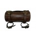 Tool Roll Bag For Harley Motorcycle Embossed Brown Leather Golden Studs