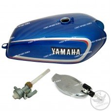 For Yamaha Rx100 Rx125 Blue Petrol Fuel Tank With Lid Cap & Tap