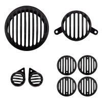 Headlight Protector Grill Set For Royal Enfield Classic 350/500cc Black