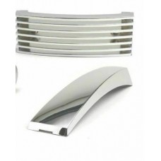 VESPA PX 125 HORN CAST GRILL + FRONT MUDGUARD CREST CHROME PLASTIC